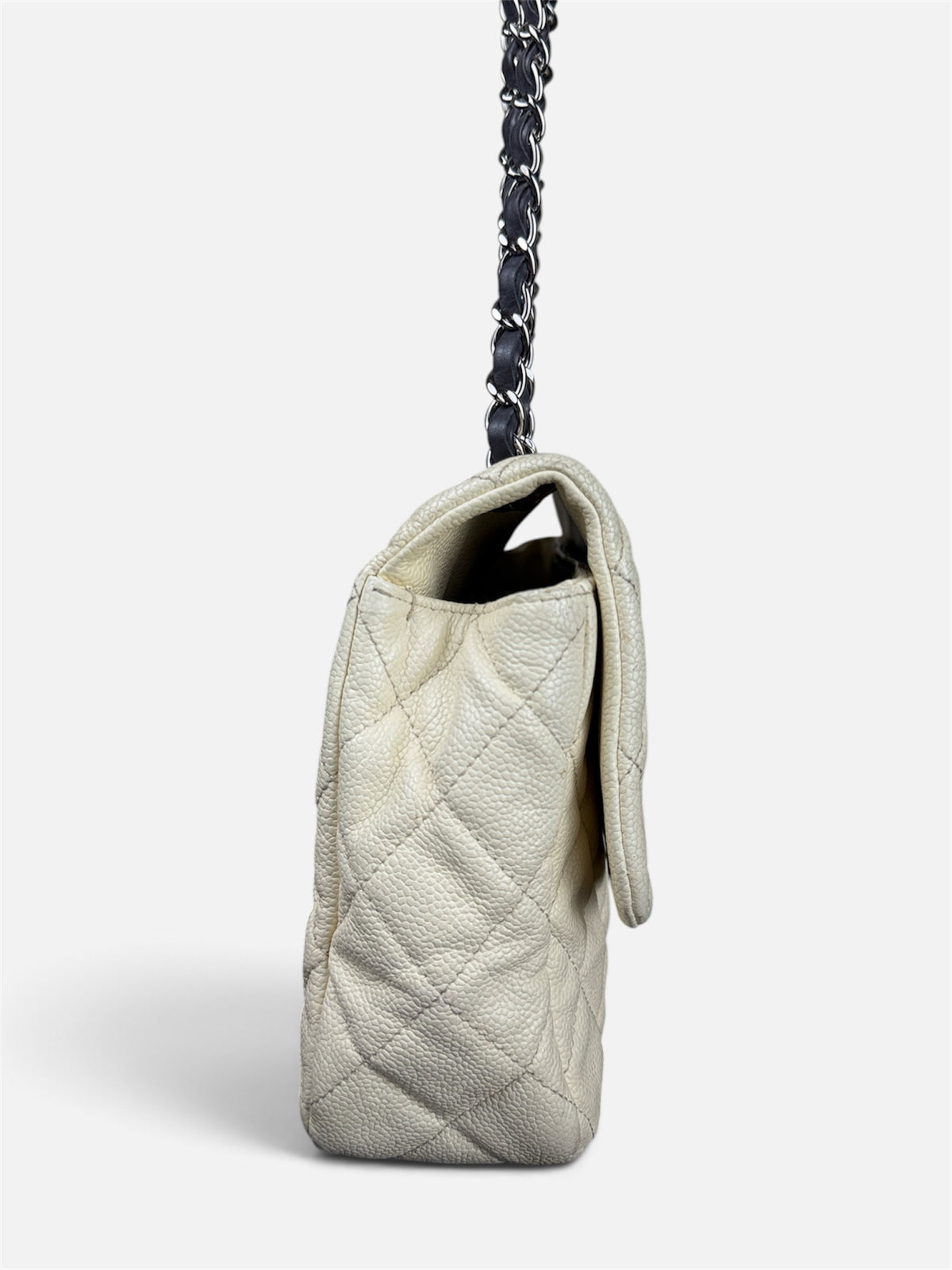 Chanel Grey & Ivory Ombré Caviar Jumbo Flap Bag