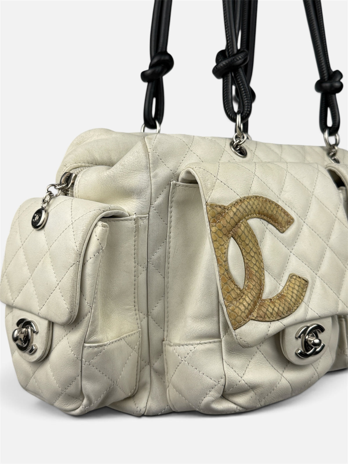 Chanel Cambon Large Python Reporter Bag