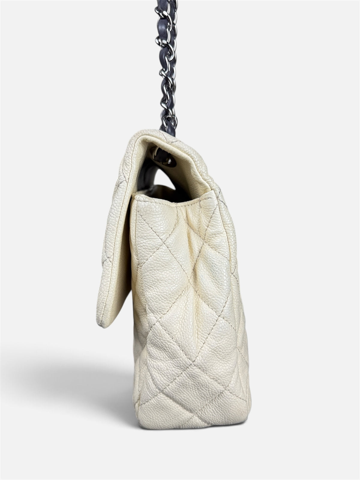 Chanel Grey & Ivory Ombré Caviar Jumbo Flap Bag