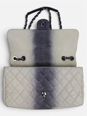 Chanel Grey & Ivory Ombré Caviar Jumbo Flap Bag
