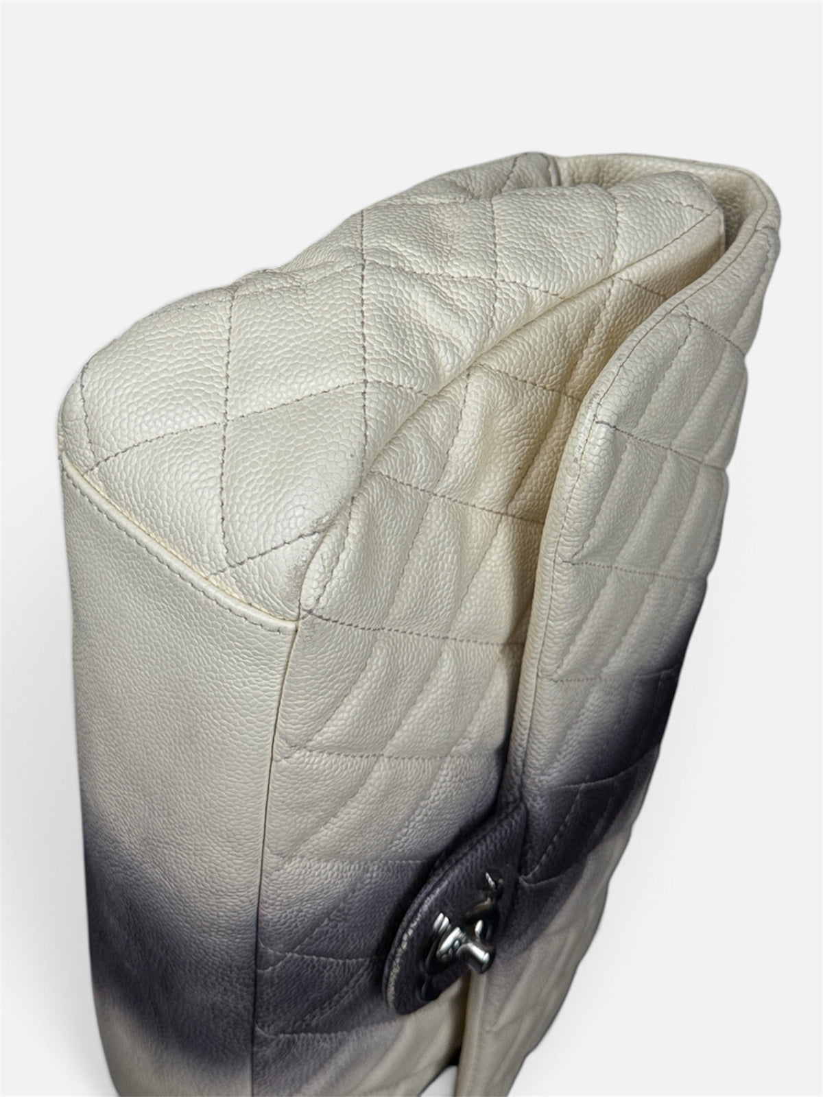 Chanel Grey & Ivory Ombré Caviar Jumbo Flap Bag