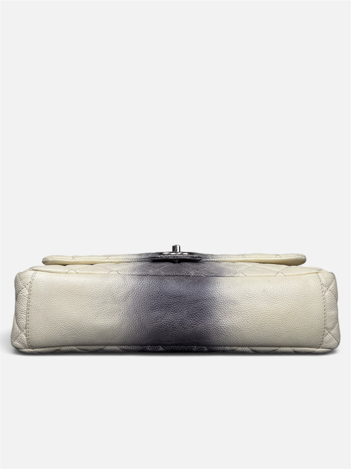 Chanel Grey & Ivory Ombré Caviar Jumbo Flap Bag