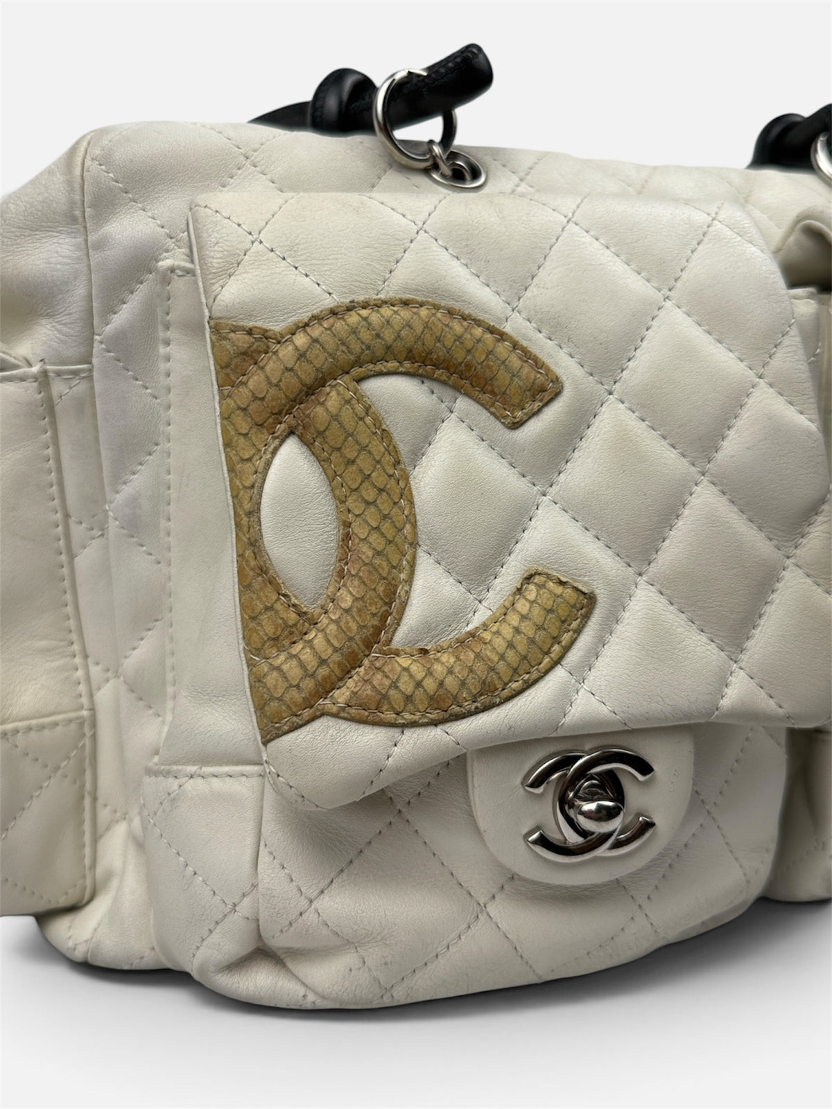Chanel Cambon Large Python Reporter Bag