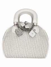Dior AW04 White Glitter "Gambler" Bowling Bag