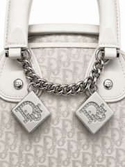 Dior AW04 White Glitter "Gambler" Bowling Bag