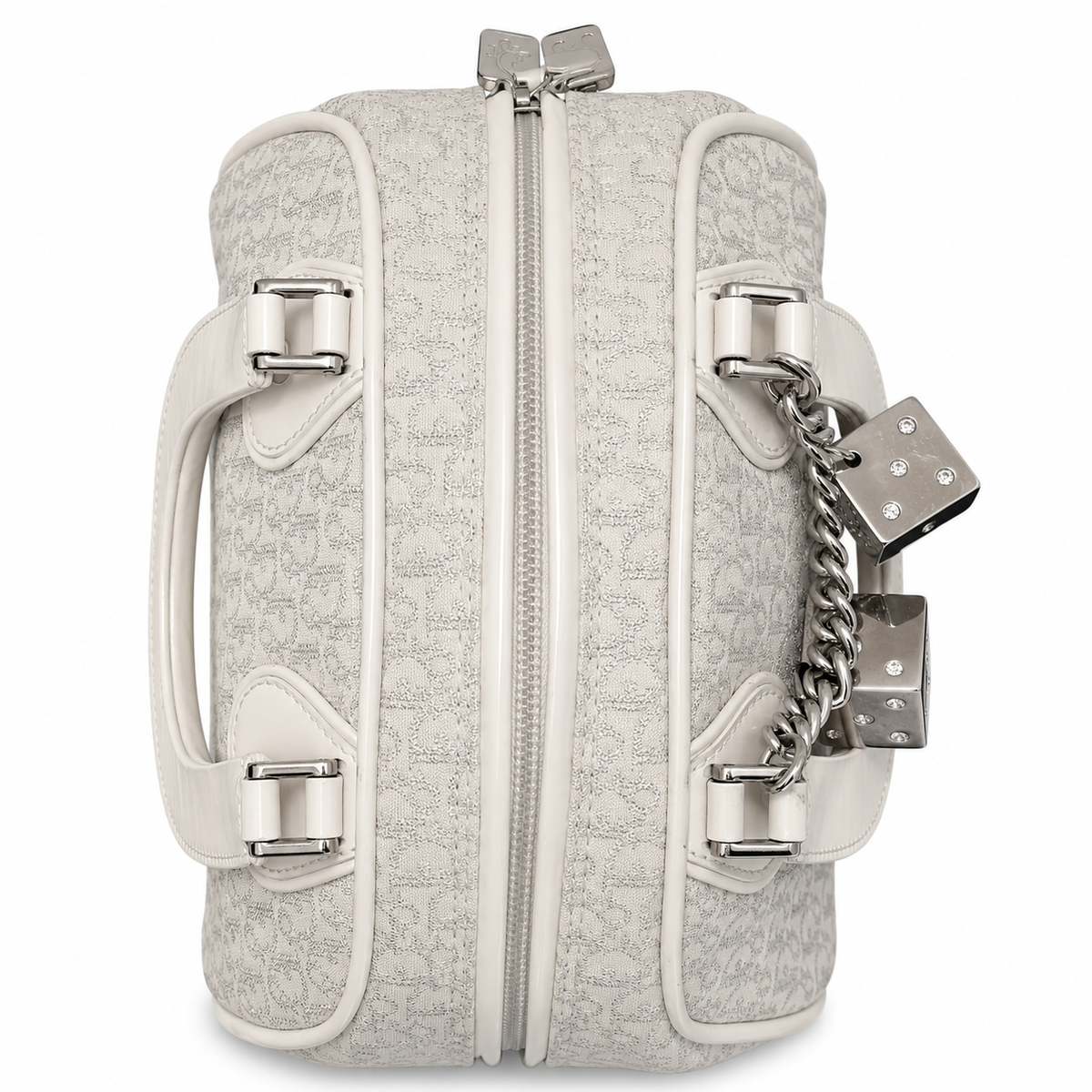 Dior AW04 White Glitter "Gambler" Bowling Bag