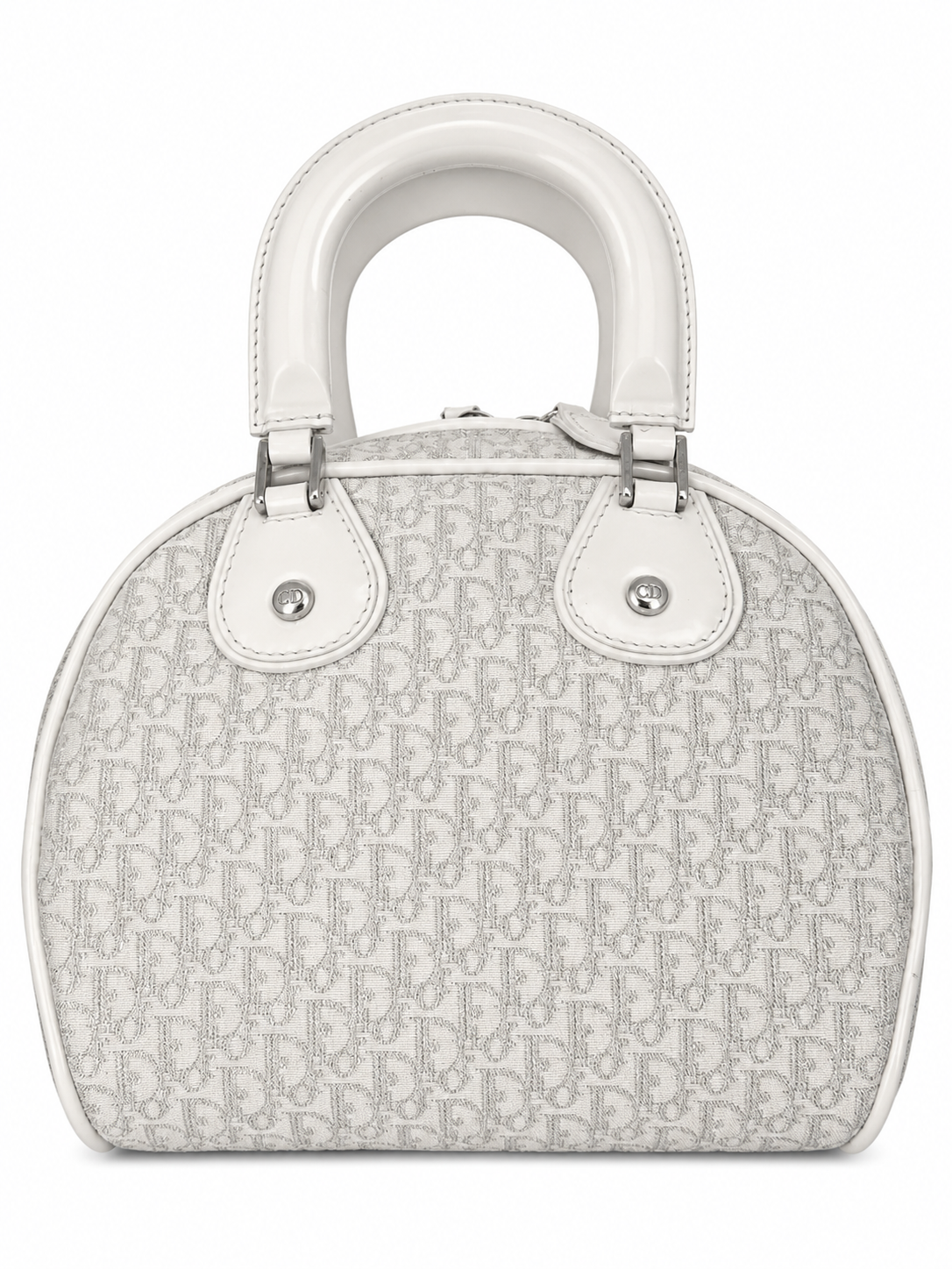 Dior AW04 White Glitter "Gambler" Bowling Bag
