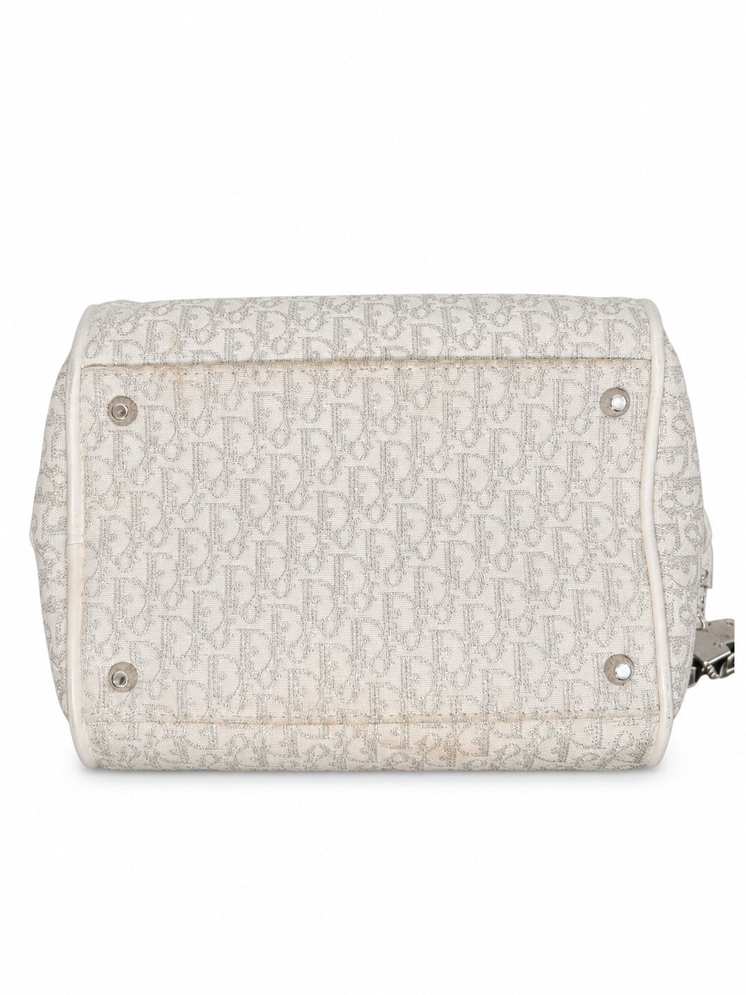 Dior AW04 White Glitter "Gambler" Bowling Bag