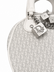 Dior AW04 White Glitter "Gambler" Bowling Bag