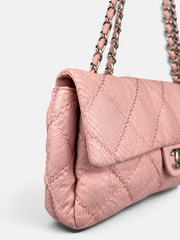 Chanel Baby Pink Python Ultimate Stitch Jumbo Flap Bag