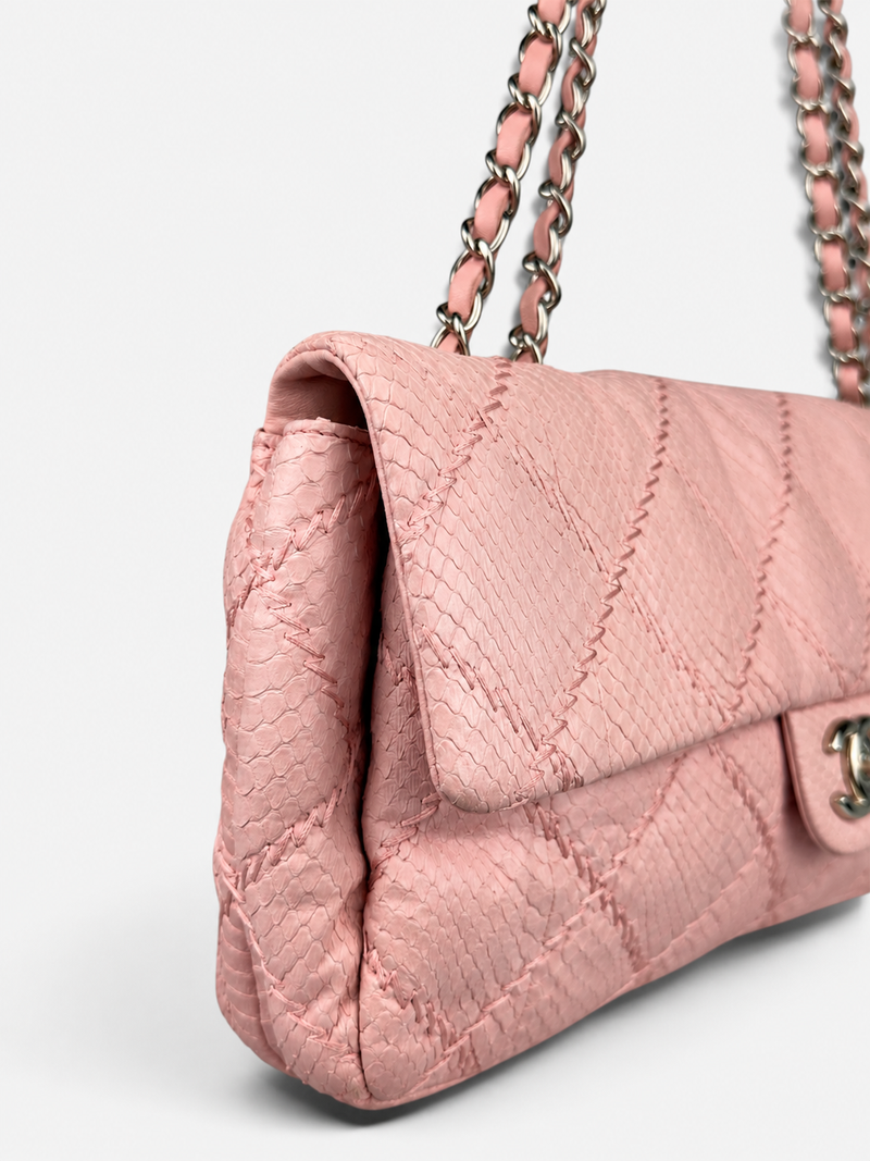 Chanel Baby Pink Python Ultimate Stitch Jumbo Flap Bag