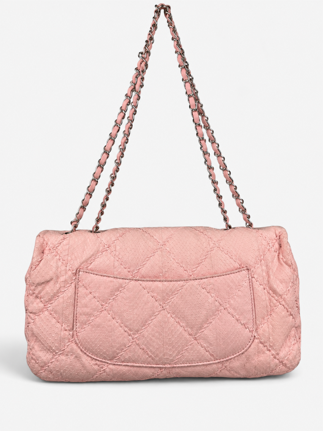 Chanel Baby Pink Python Ultimate Stitch Jumbo Flap Bag