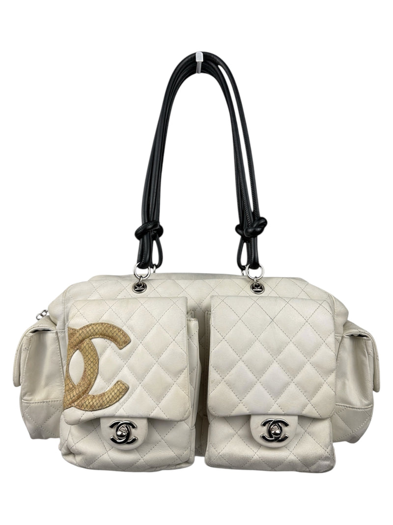 Chanel Cambon Large Python Reporter Bag