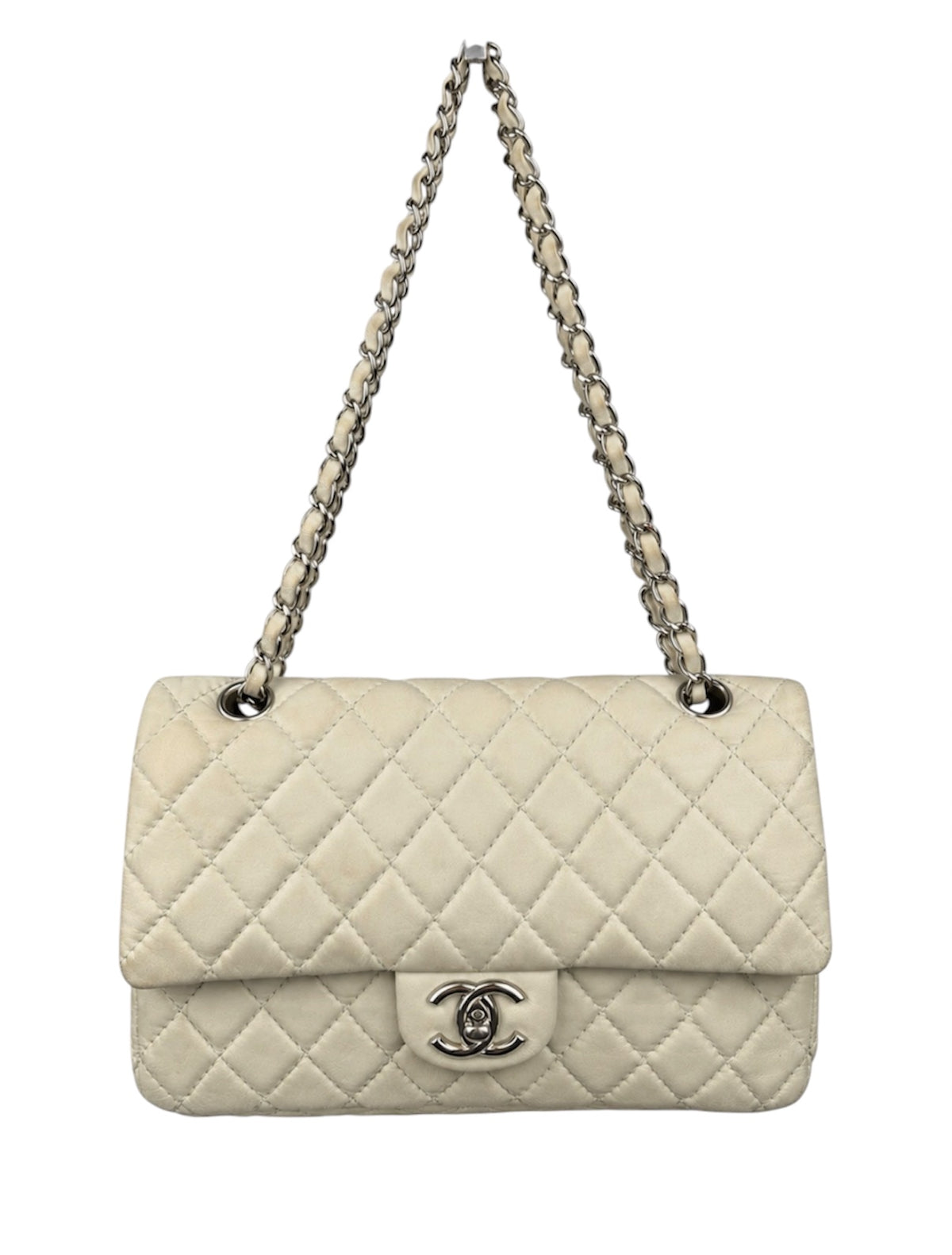 Chanel Classic Medium Double Flap Bag Creme/Pistachio