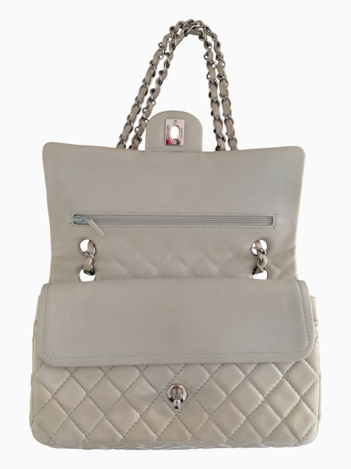 Chanel Classic Medium Double Flap Bag Creme/Pistachio
