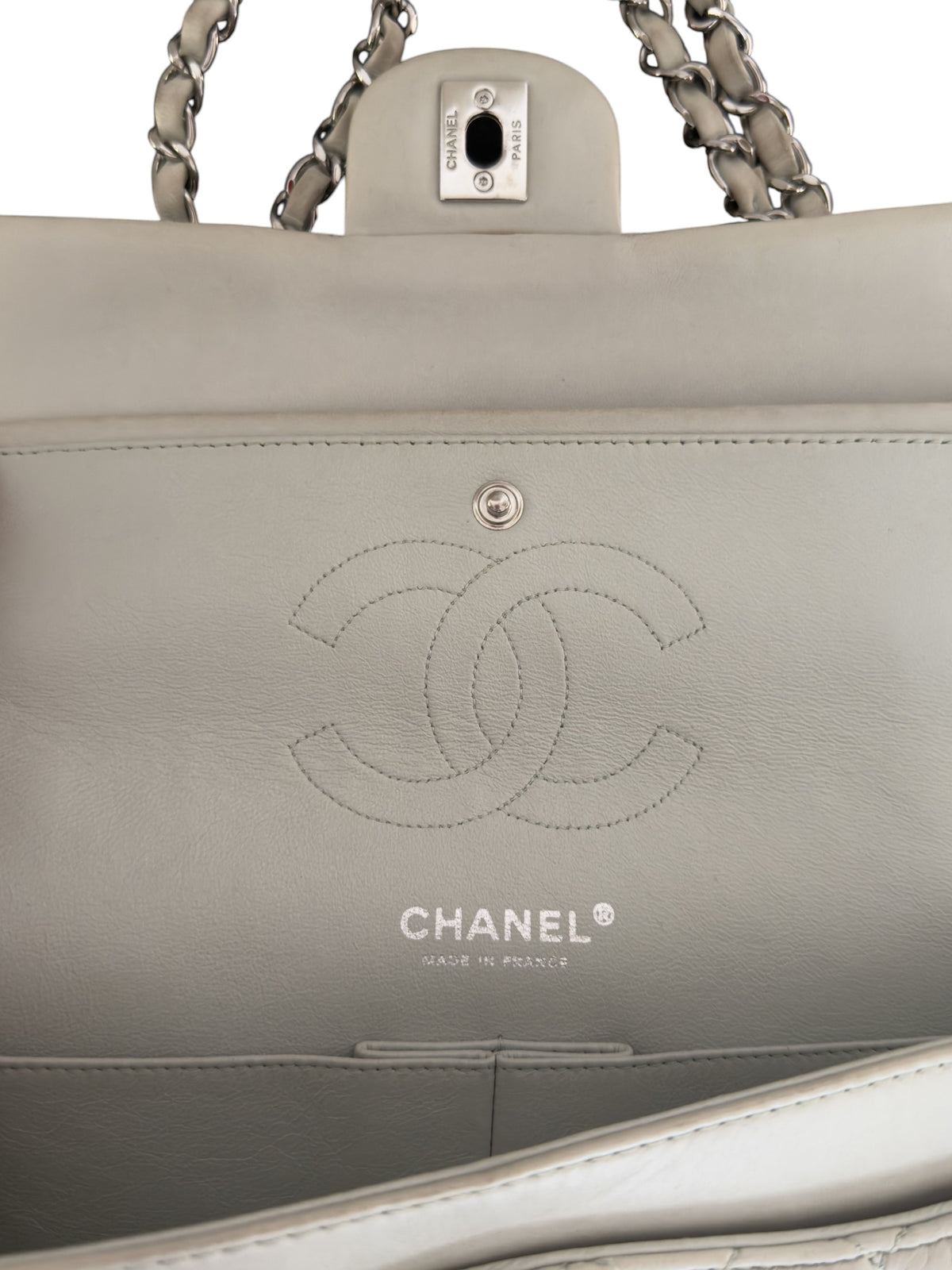 Chanel Classic Medium Double Flap Bag Creme/Pistachio